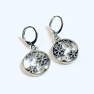 Chic Snowflake Silver Earrings